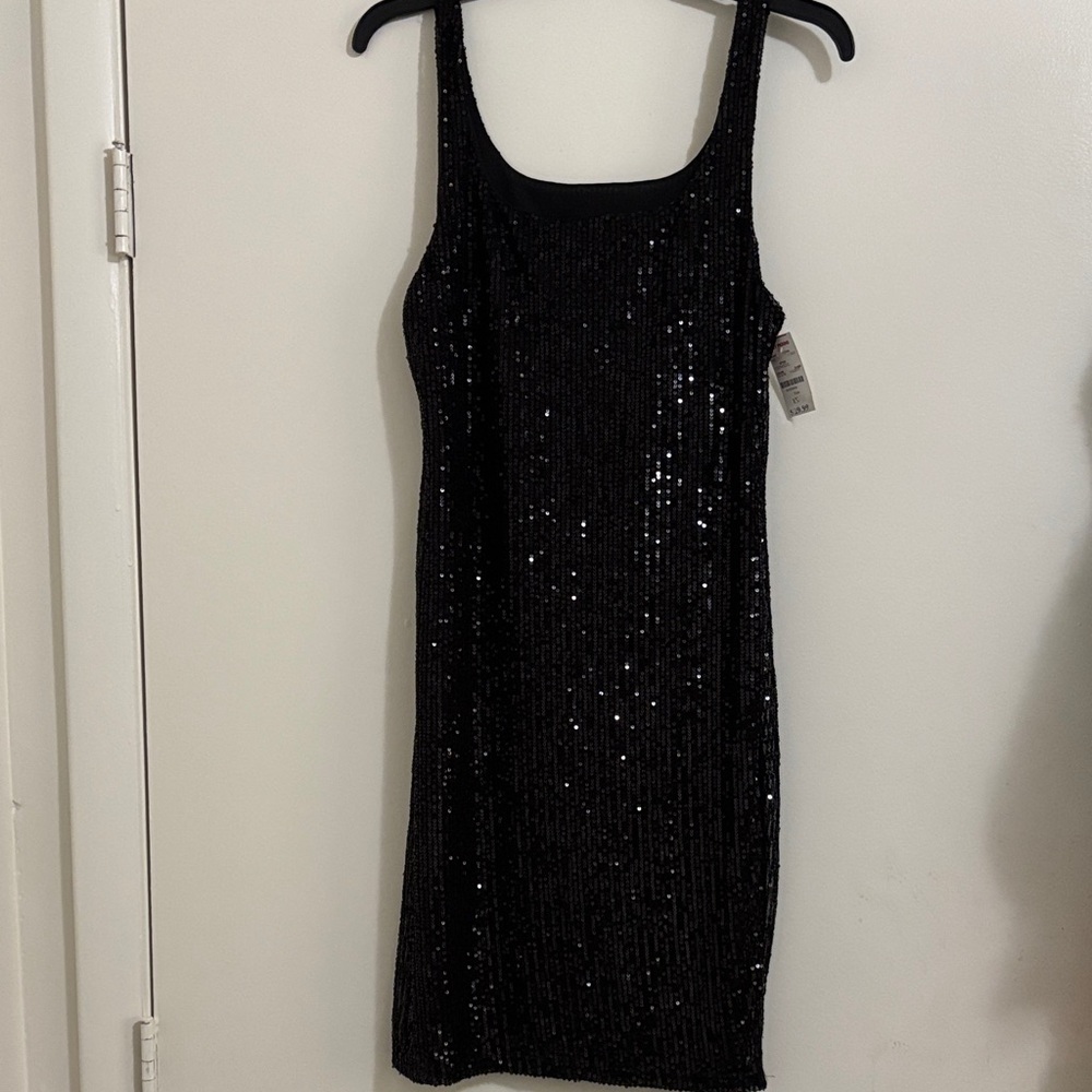 Black Sequin Tank Dress - Elegant Evening Dress